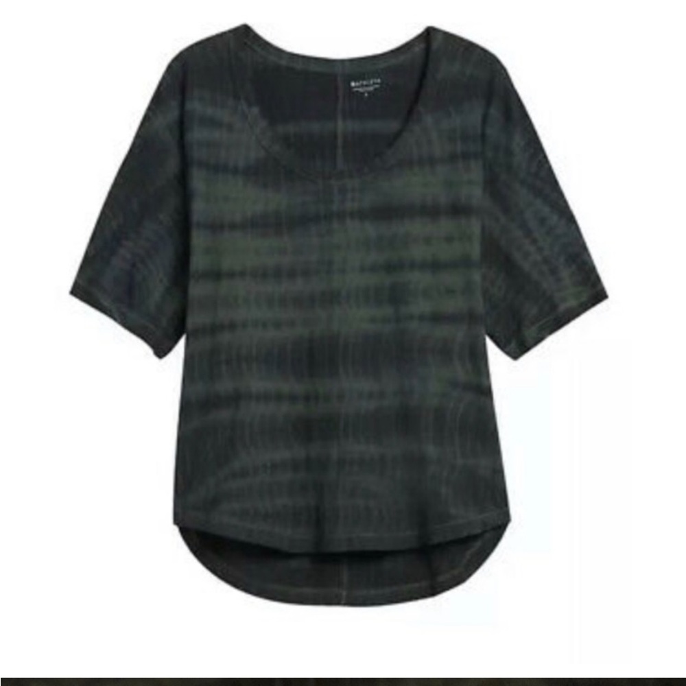⭐️Athleta Tuscan Olive Short Sleeve Organic Daily Tie Dye Commute Tee Camo Lg